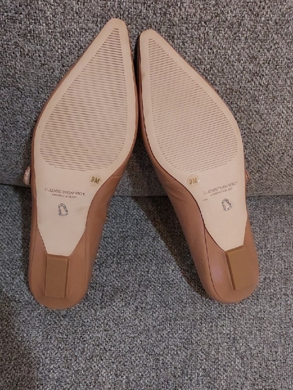 ANTONIO MELANI Tan Pointed Toe Mary Jane Flats - Picture 4 of 7
